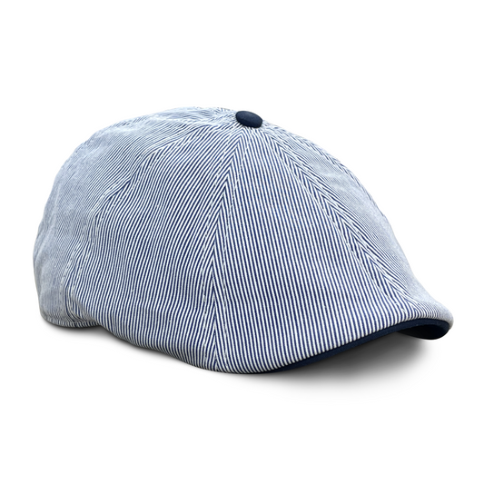 The Derby Boston Scally Cap - Blue Seersucker