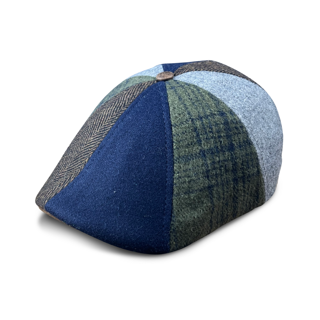 The Gridiron Boston Scally Cap - Blue Patchwork