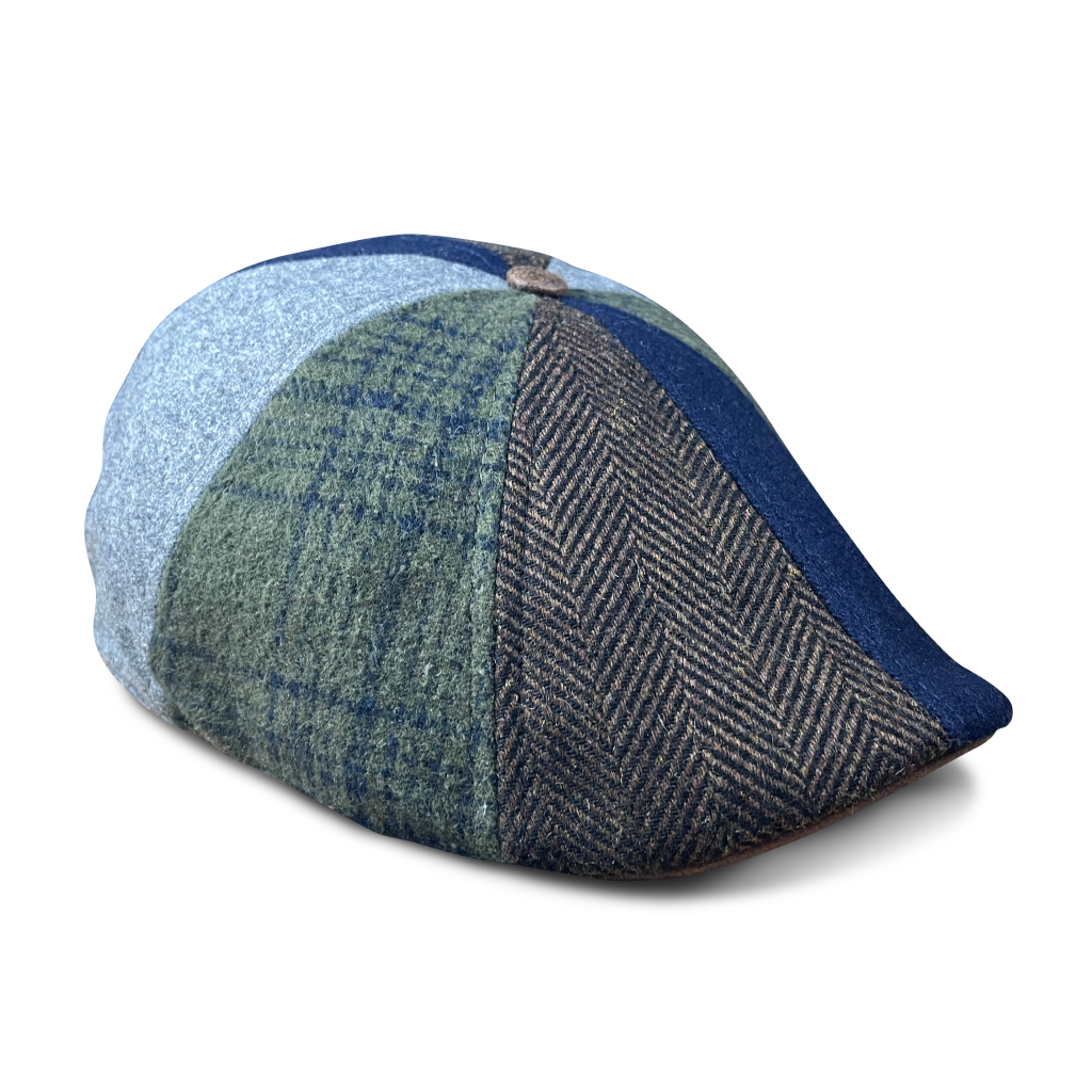 The Gridiron Boston Scally Cap - Blue Patchwork