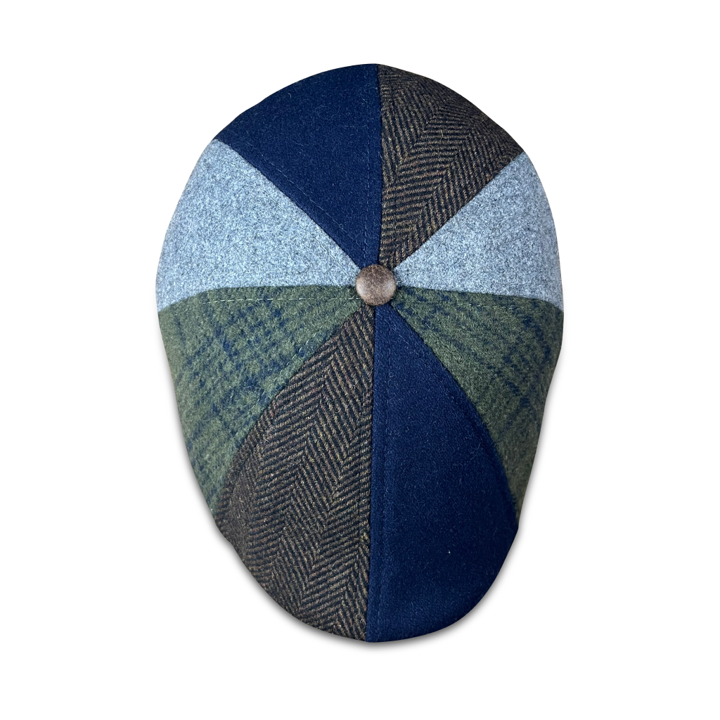 The Gridiron Boston Scally Cap - Blue Patchwork