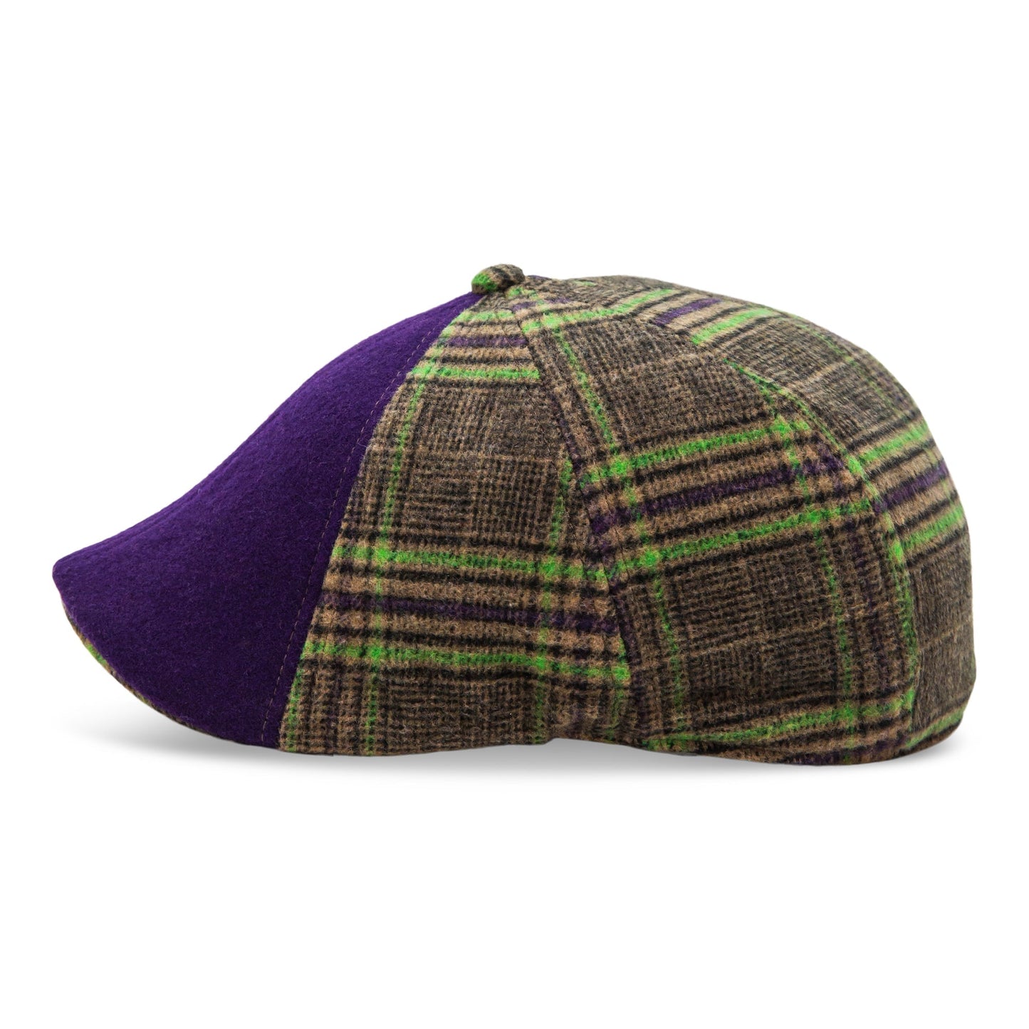 The Frankenhead Boston Scally Cap - Purple & Undead Plaid