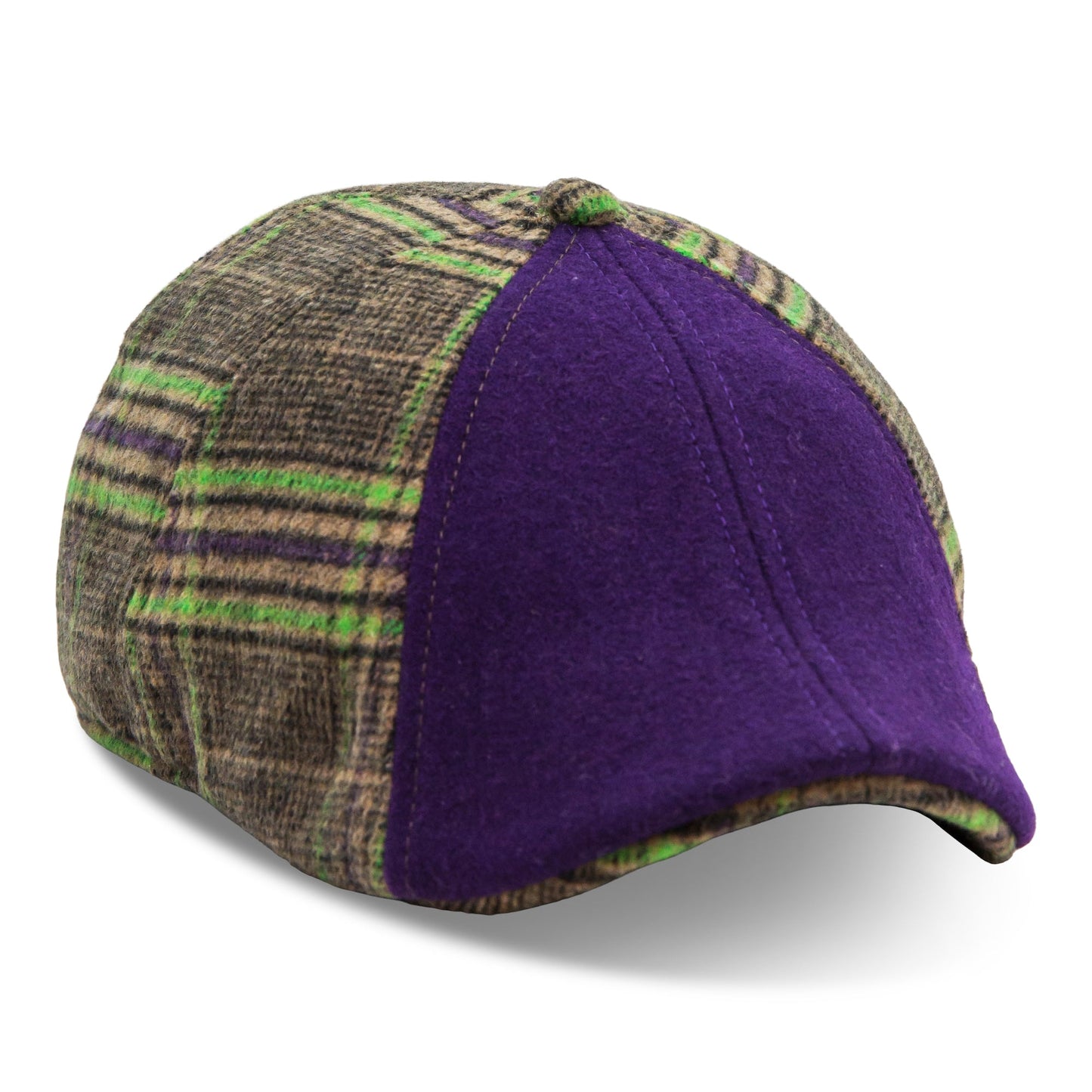 The Frankenhead Boston Scally Cap - Purple & Undead Plaid