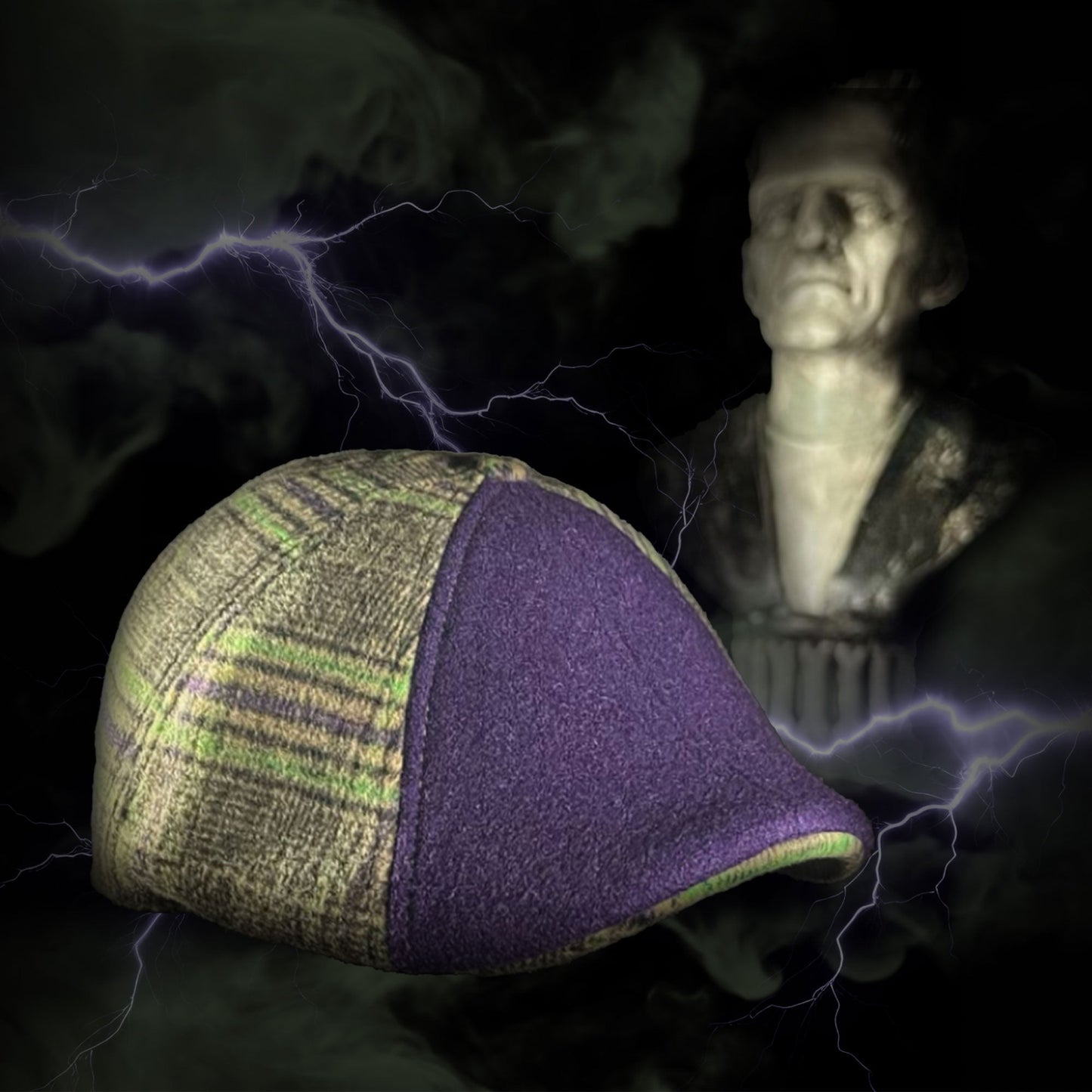 The Frankenhead Boston Scally Cap - Purple & Undead Plaid