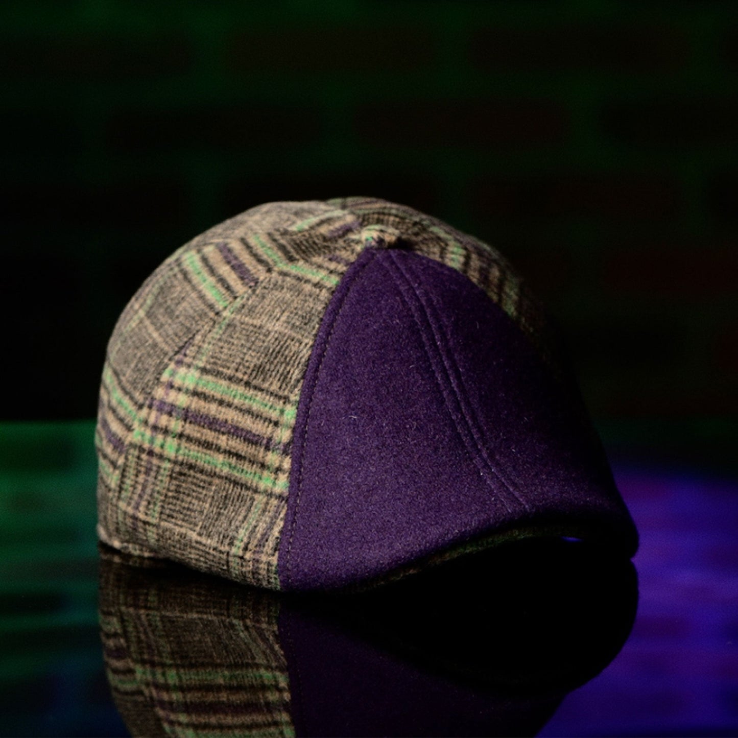 The Frankenhead Boston Scally Cap - Purple & Undead Plaid